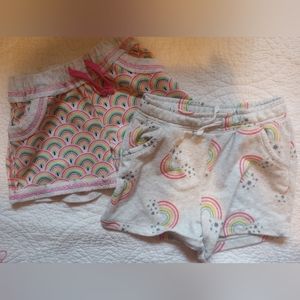 Girls' Rainbow Print Shorts - White & Multi